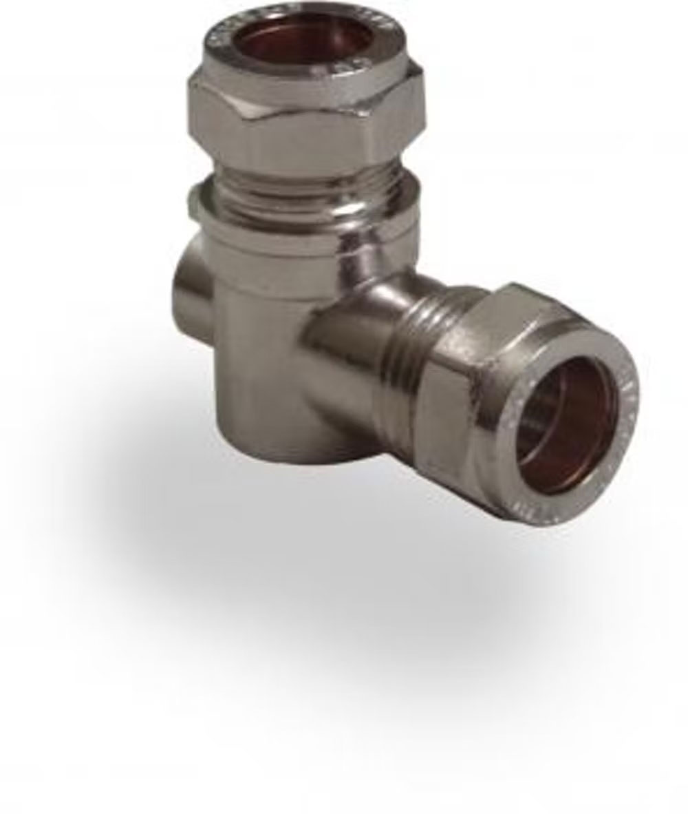 15mm Chrome Isolating Valve Angled