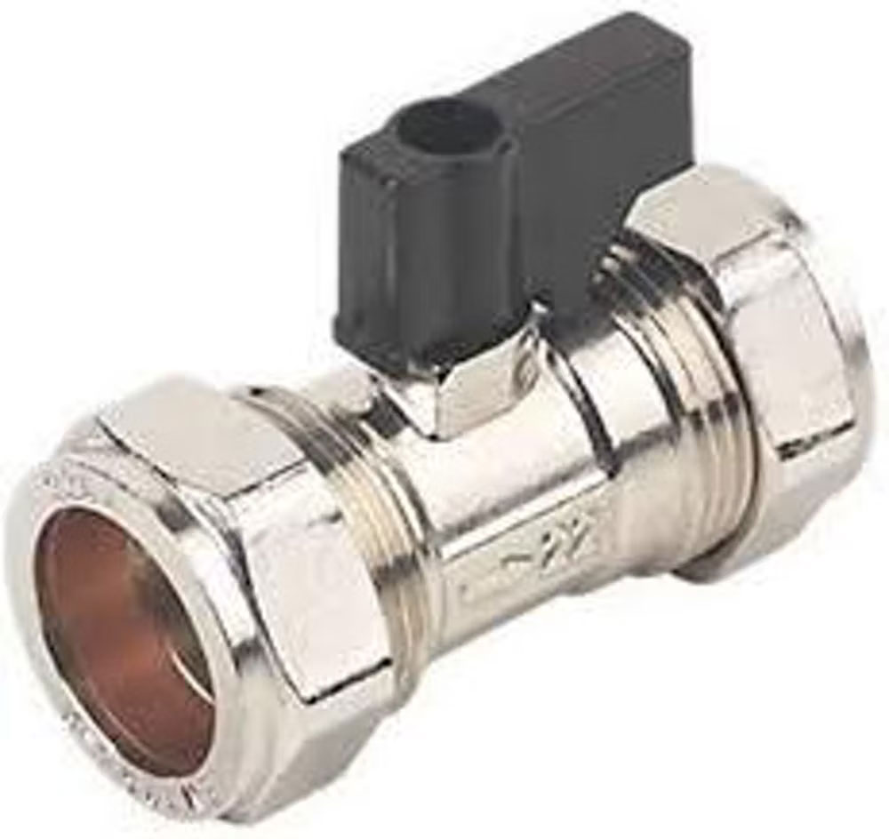 22mm Chrome Isolation Valve With Handle