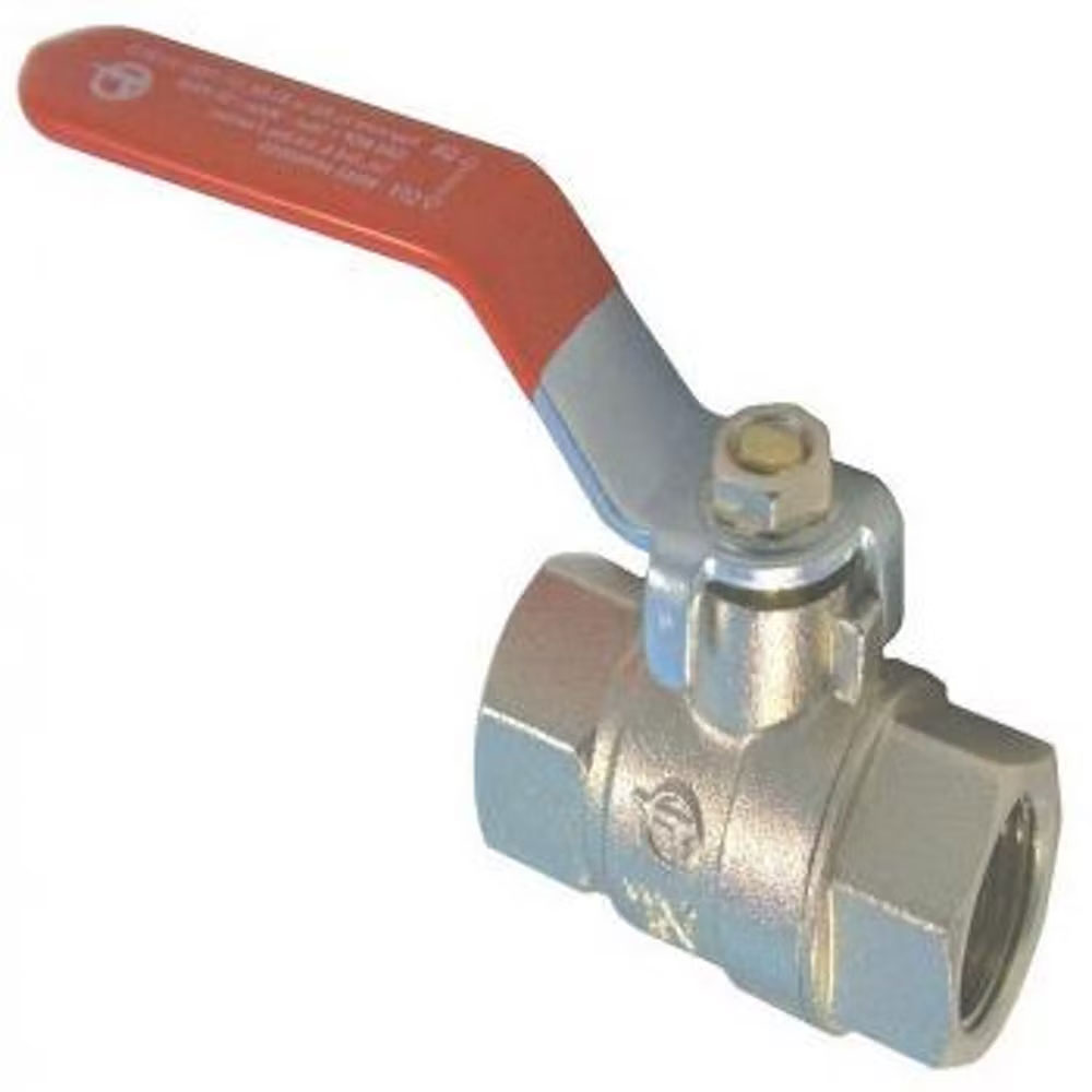 1" Red Lever Ball Valve F x F