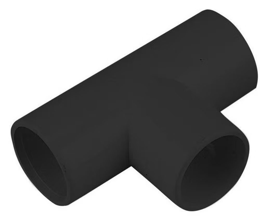 OVERFLOW SOLVENT WELD 90 DEGREE TEE Black