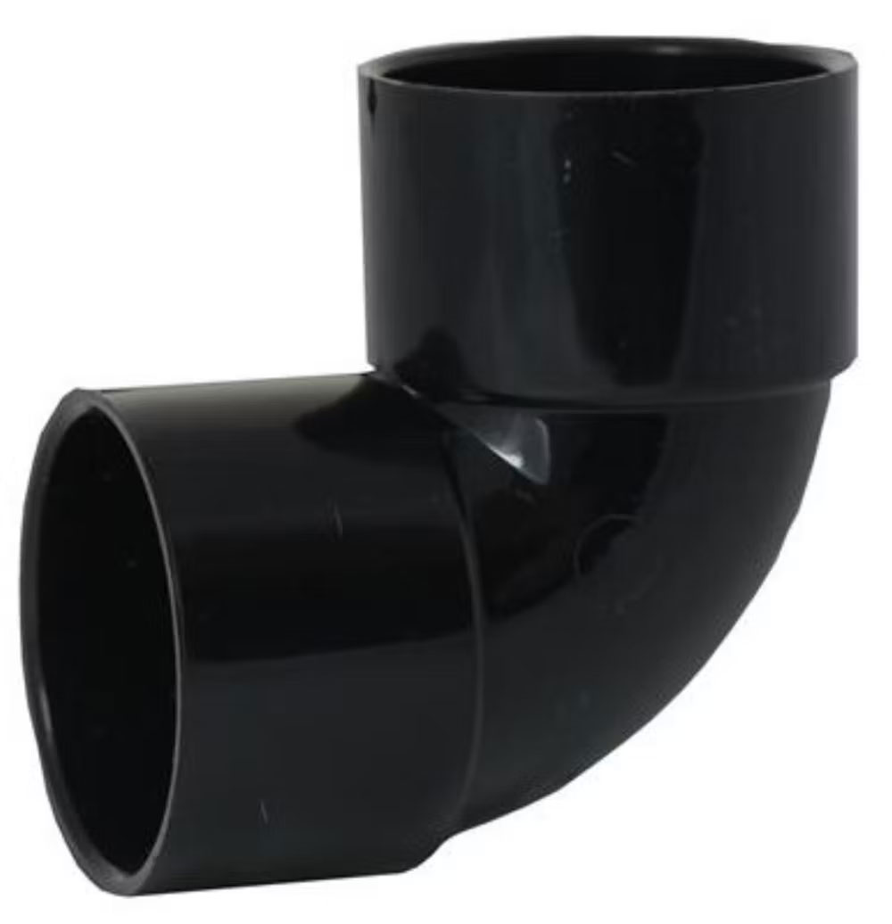 WASTE SOLVENT WELD 32mm 90 DEGREE KNUCKLE BEND BLACK