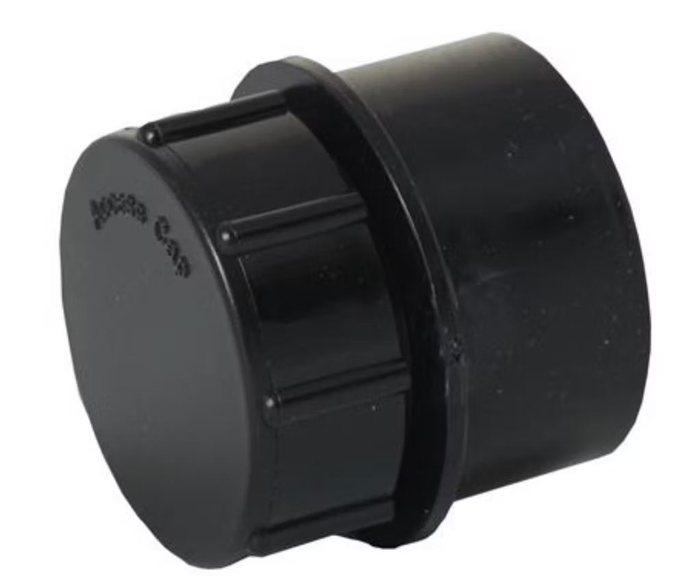 WASTE SOLVENT WELD 50mm ACCESS PLUG BLACK