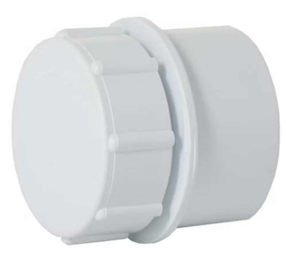 WASTE SOLVENT WELD 50mm ACCESS PLUG WHITE