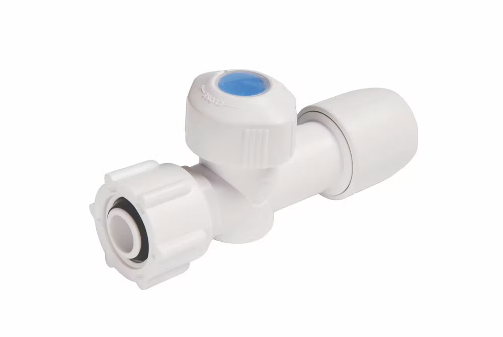 Hep2O straight service valve 0.5"x15mm white