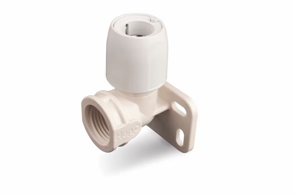 Hep2O wall plate elbow 0.5"x15mm white