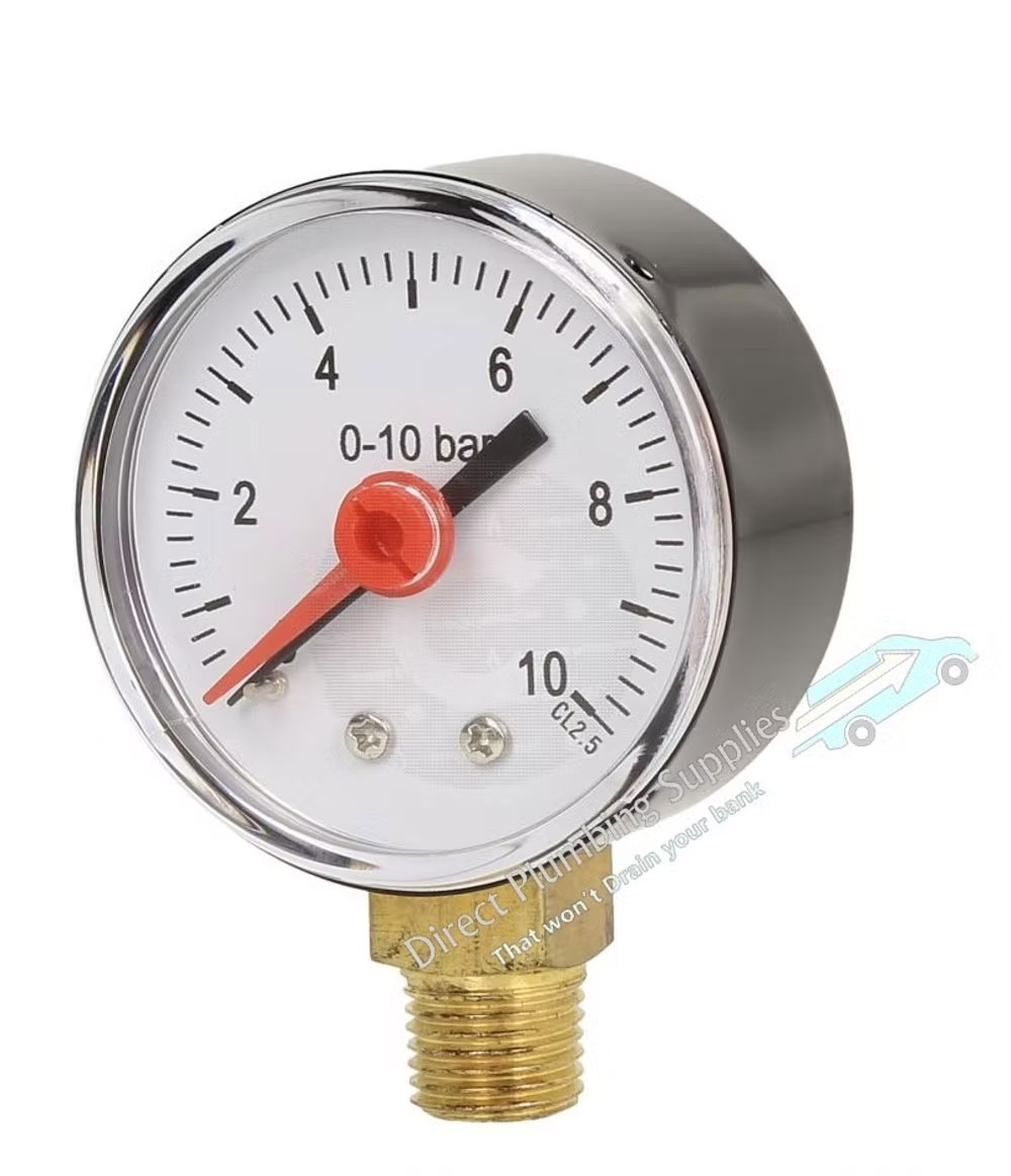 10 Bar Pressure Gauge 1/4" side Connection