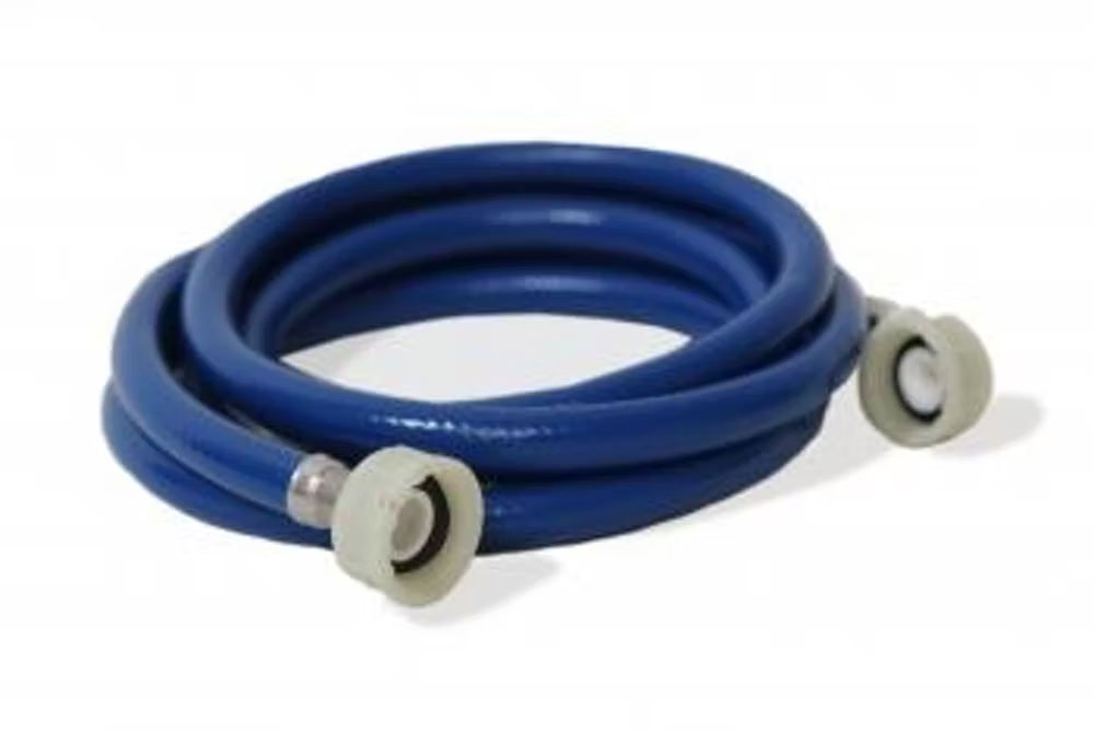 Blue washing machine hose