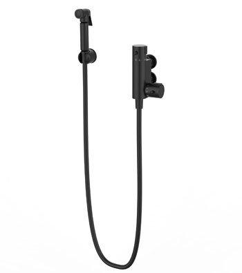 Shower Accessories Douche Kit With Thermostatic Mixing Valve And Brass Spray Head - Black