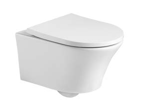 Kameo Wall Hung Rimless WC Pan with Soft Close Seat