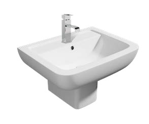 Options 600 550mm 1th Basin Semi Pedestal