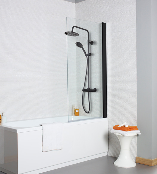 Bath Shower Screens Nero Straight Screen, Square Edge