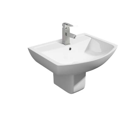 Pure 550mm 1th Basin Semi Pedestal