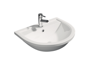 Bijou 520mm 1th Semi Recessed Basin