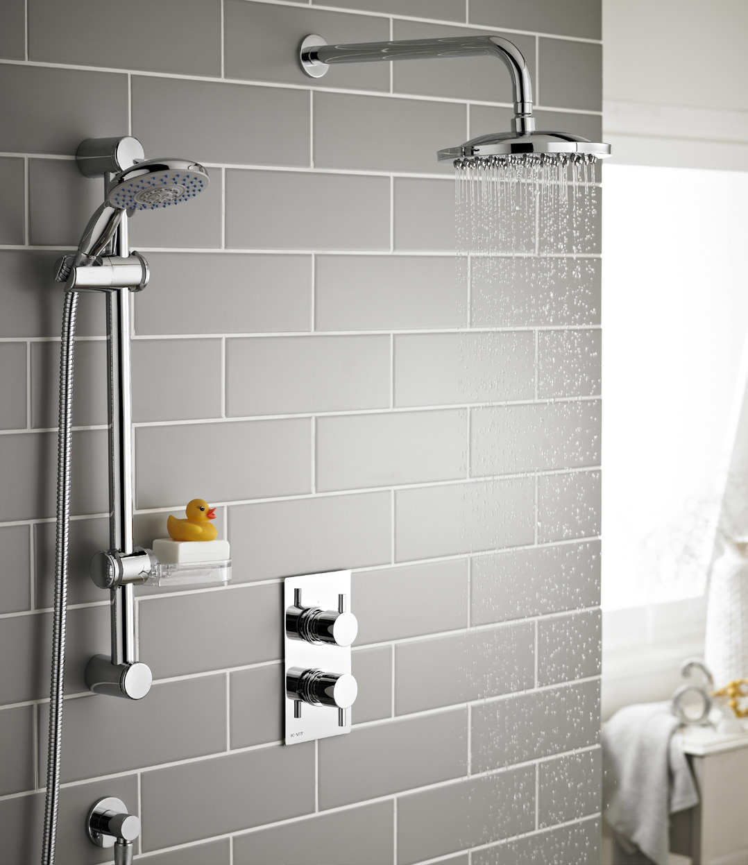 Showering Plan Option 3 Thermostatic Shower With Slide Rail Kit And Overhead Drencher