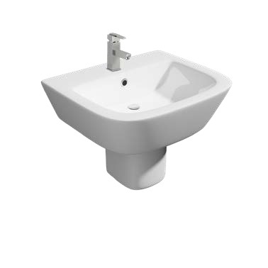 Project Square 550mm 1th Basin Semi Pedestal