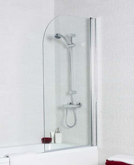 Bath Shower Screens Koncept Straight Screen, Radius Edge