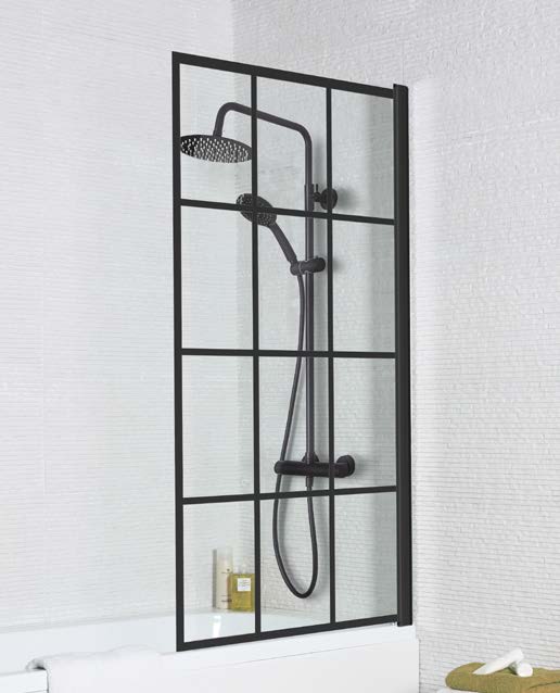 Bath Shower Screens Krittal Straight Screen, Square Edge