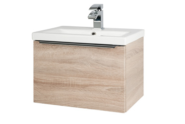 Furniture & Mirrors Kore 500mm Wall Mounted Drawer Unit & Ceramic Basin - Sonoma Oak H 375 X W 500 X D 355