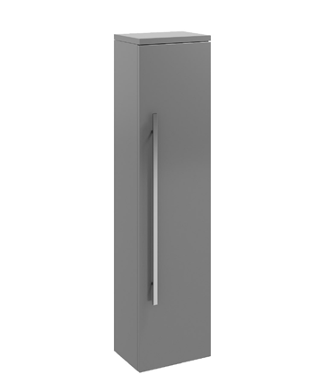 Furniture & Mirrors Purity Wall Mounted Side Unit - Storm Grey Gloss H 1400 X W 355 X D 250