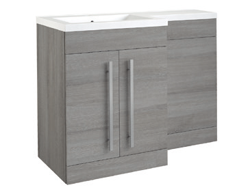 Furniture & Mirrors Matrix Matrix 2 Door L-Shaped Furniture Pack 1100mm Grey Ash - Includes Cistern