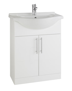 Furniture & Mirrors Encore 650mm Cabinet With Basin Depth 300mm, With Basin 440mm