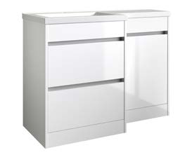 FURNITURE & MIRRORS CITY CITY L - SHAPED FURNITURE SET (INCLUDING CISTERN)- WHITE H 870 X W 1100 X D 455