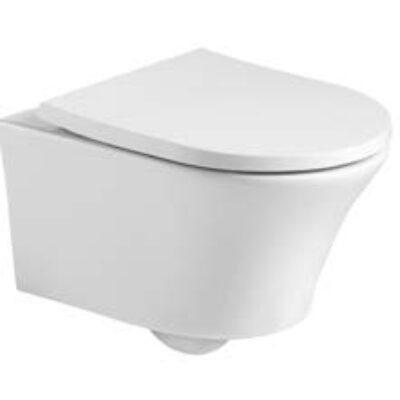 Kameo Wall Hung Rimless WC Pan with Soft Close Seat