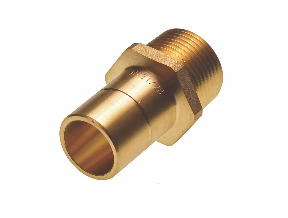 Hep2O male adaptor brass spigot adaptor 1″x28mm