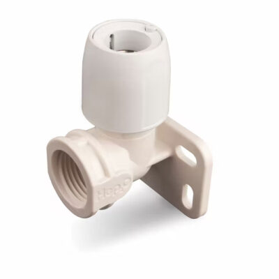 Hep2O wall plate elbow 0.5″x15mm white