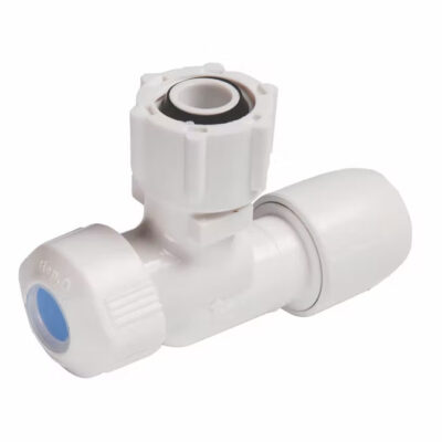 Hep2O angled service valve 0.5″x15mm white