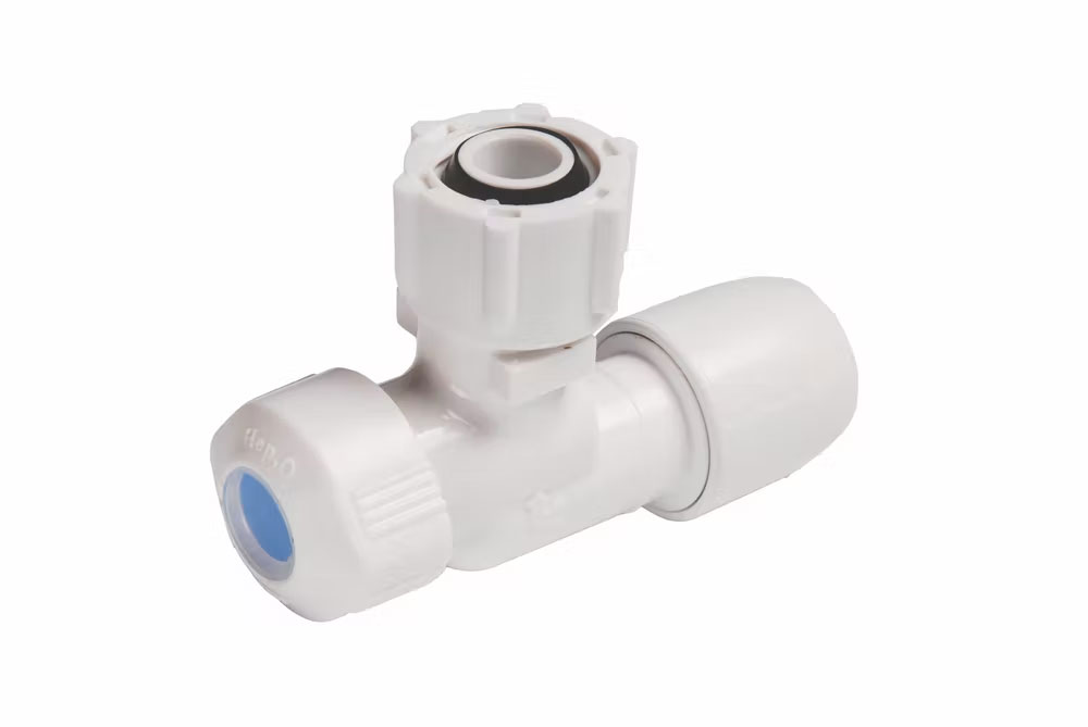 Hep2O angled service valve 0.5″x15mm white