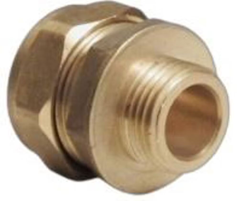 8mm x 3/8″ Comp Male Iron Coupler
