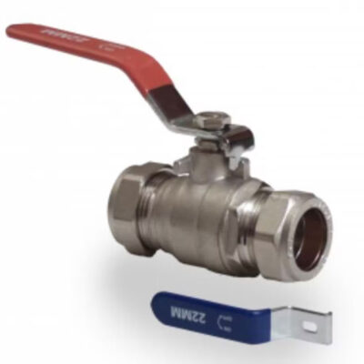 28mm Red & Blue Lever Ball Valve C x C