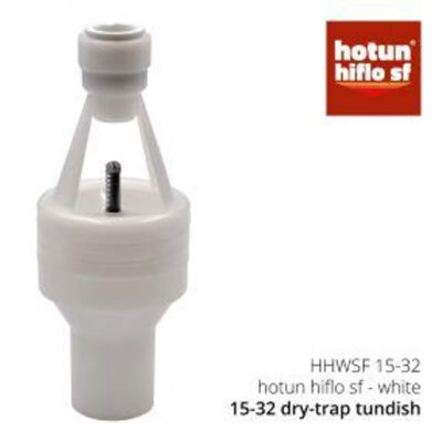 Hotun Hiflo Dry Trap Tundish 15mm JG Speedfit x 32mm Universal/Pushfit White