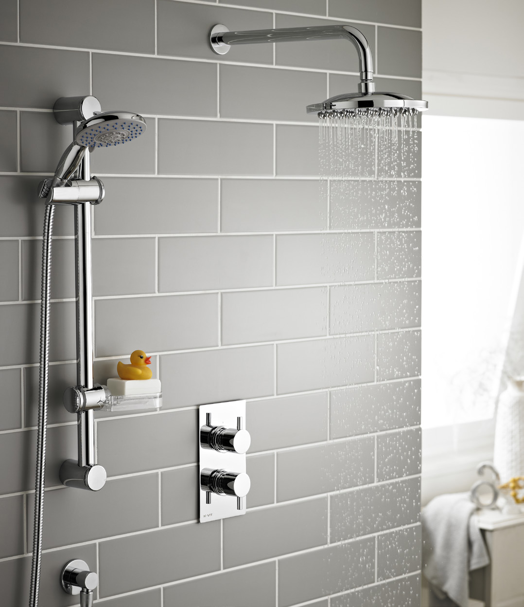 Showering Plan Option 3 Thermostatic Shower With Slide Rail Kit And Overhead  Drencher
