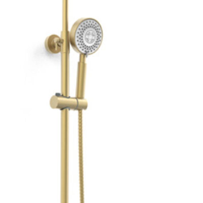Showering Ottone Option 1 Round Thermostatic Exposed Bar Shower With Ultra Slim Overhead Drencher And Sliding Handset
