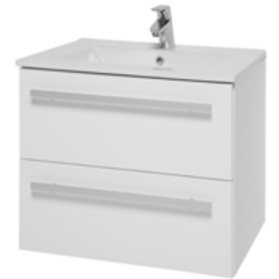 Furniture & Mirrors Purity 800mm Floor Standing 2 Drawer Unit & Ceramic Basin – White Gloss H 855 X W 800 X D 450