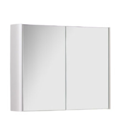 Furniture & Mirrors Arc 800mm Mirror Cabinet – White Gloss H 600 X W 800 X D 160