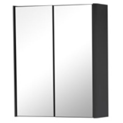 Furniture & Mirrors Purity 600mm Mirror Cabinet – Storm Grey Gloss H 650 X W 600 X D 120